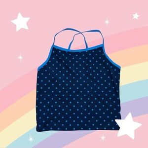 Navy Blue Polka Dot swim top